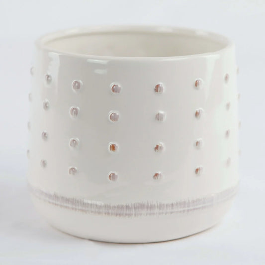Off White Dotted 4" Pot