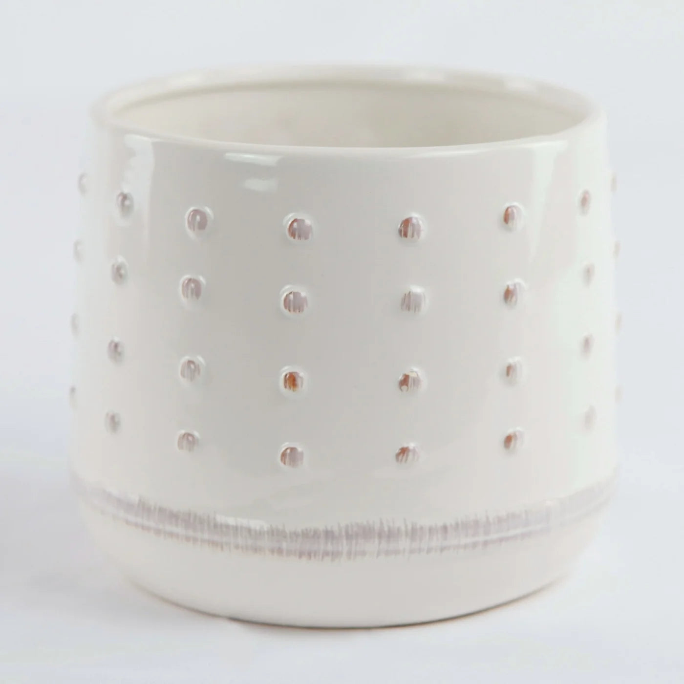 Off White Dotted 7" Pot