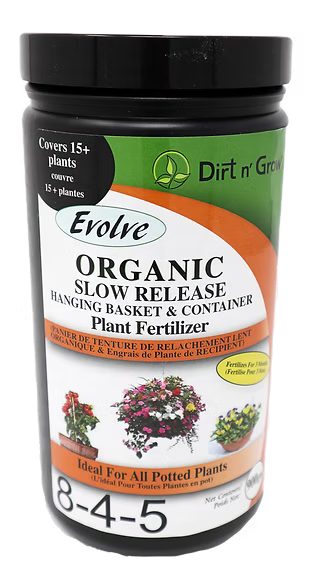 Evolve Organic Slow Release Hanging Basket & Container 8-4-5 with 3%Calcium and 2% Sulfur 900gm