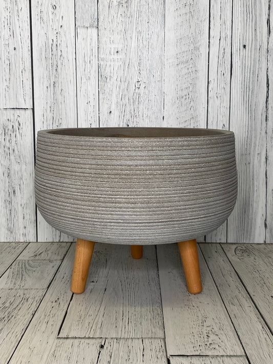 Everly Round Taupe Planter