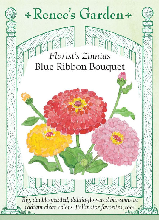 Zinnia Florist's Blue Ribbon Bouquet