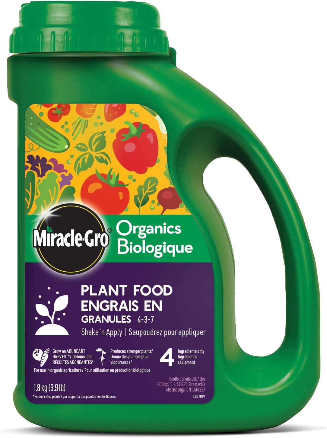 Miracle Gro Shake 'n Feed Organics Plant Food Granules for Vegetables & Herbs 1.8kg