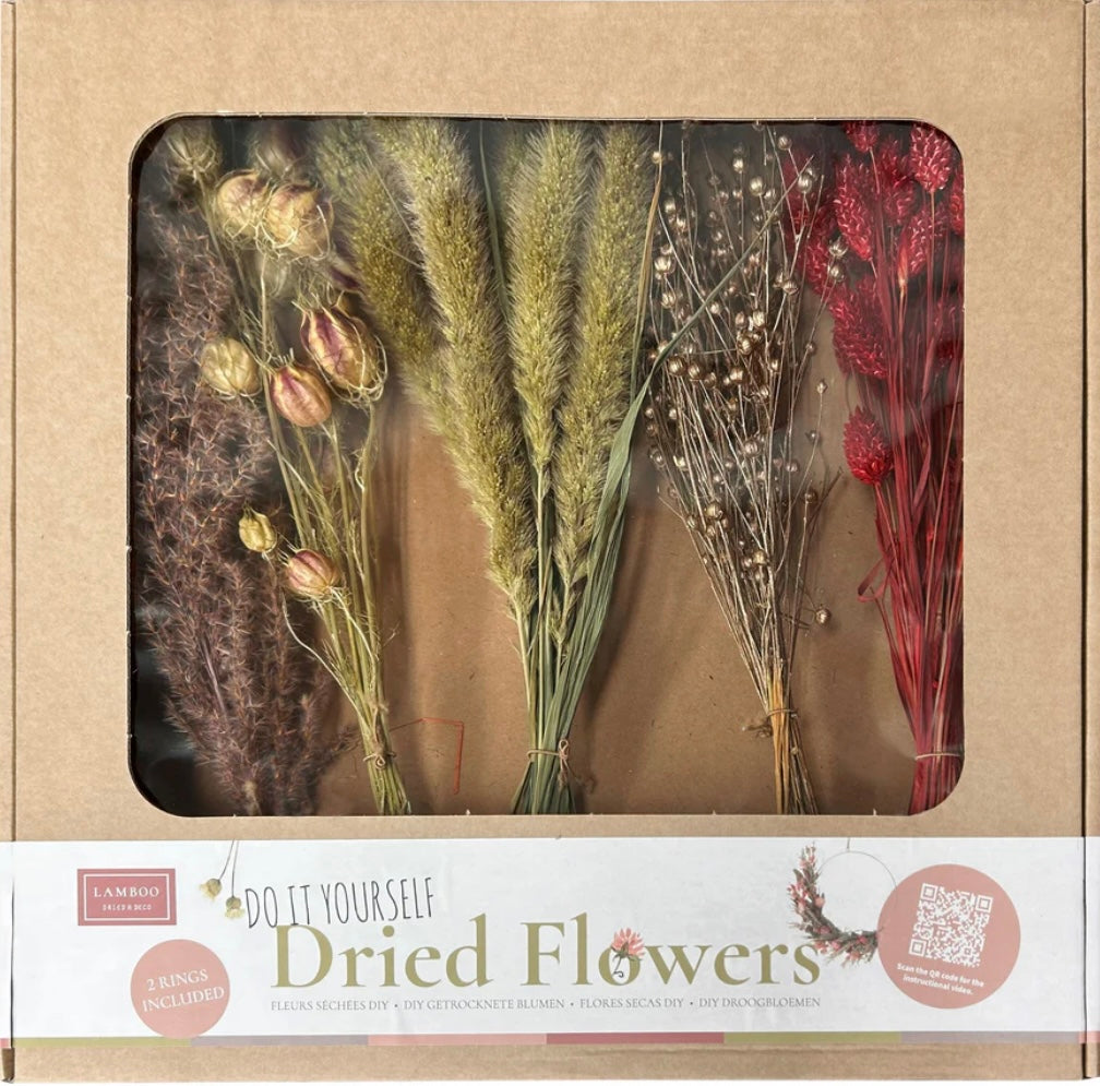 Dried Wreath Gold & Red DIY Kit