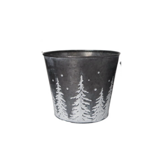 Christmas Black Metal Pot Medium