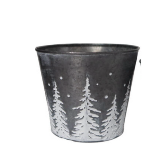 Christmas Black Metal Pot Large