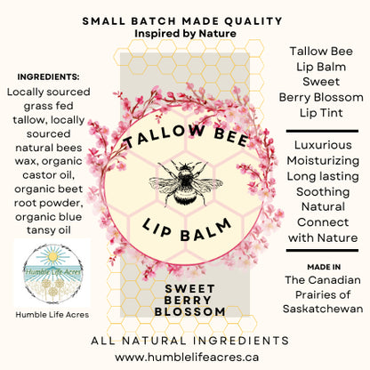 Tallow Bee Lip Balm Berry Blossom