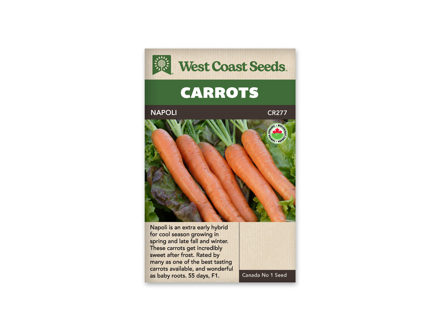 Carrots Napoli Nantes Organic WCS Seed