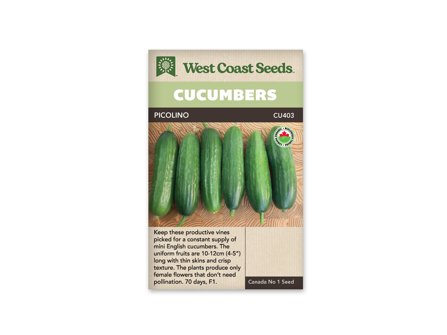 Cucumber Picolino Organic WCS Seed