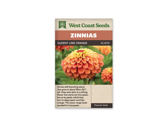 Zinnia Queeny Lime Orange WCS Seeds