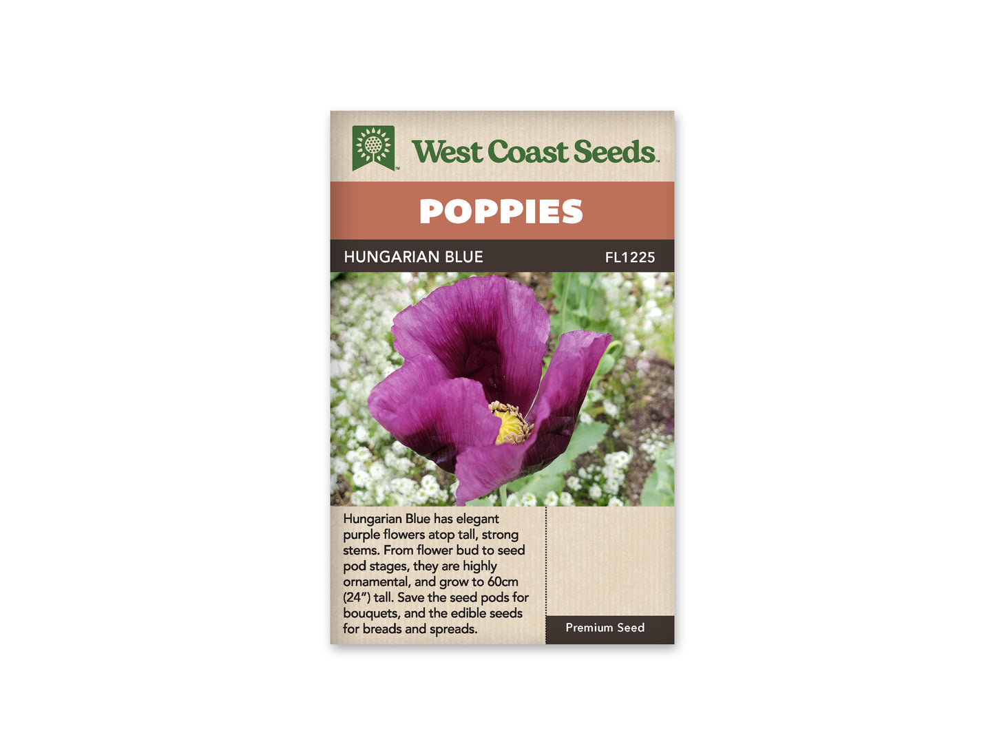 Poppy Hungarian Blue WCS Seeds