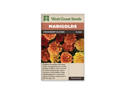 strawberry marigold seeds Marigold Strawberry Blonde WCS Seeds – Garden Girl