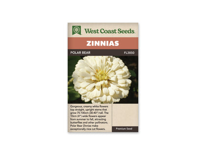 Zinnia Polar Bear WCS Seeds