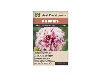Poppy Flemish Antique Peony WCS Seeds