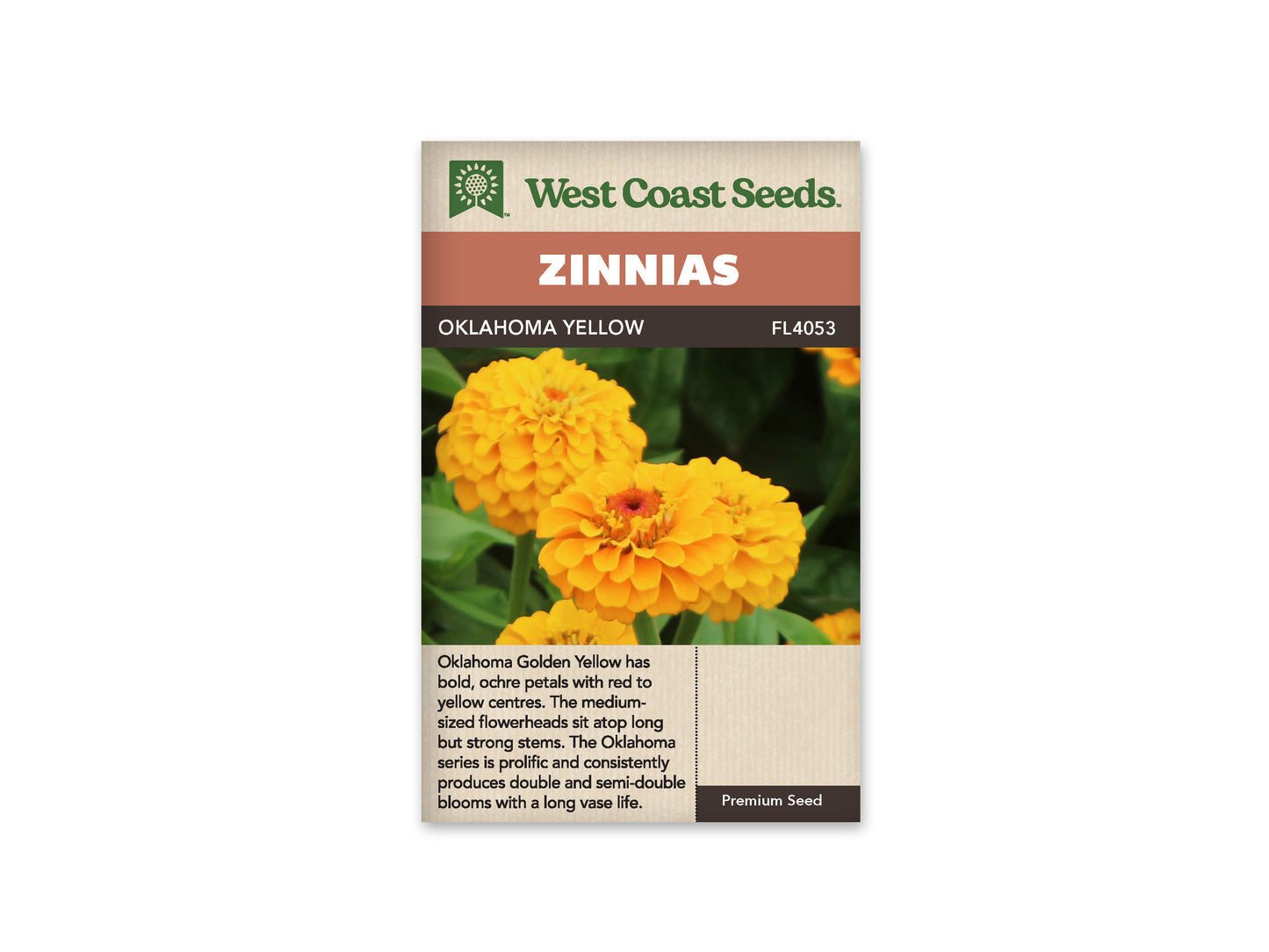 Zinnia Oklahoma Yellow WCS Seeds