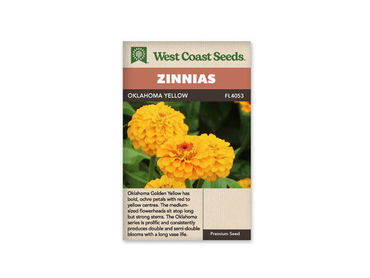 Zinnia Oklahoma Yellow WCS Seeds