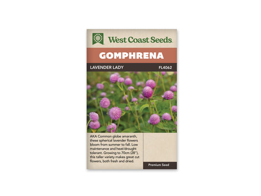 Gomphrena Lavender Lady WCS Seeds