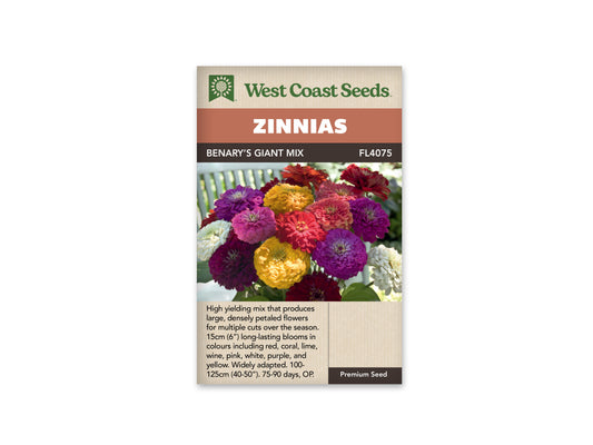 Zinnias Benary's Giant Mix WCS Seeds