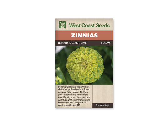 Zinnia Benary's Giant Lime WCS Seeds