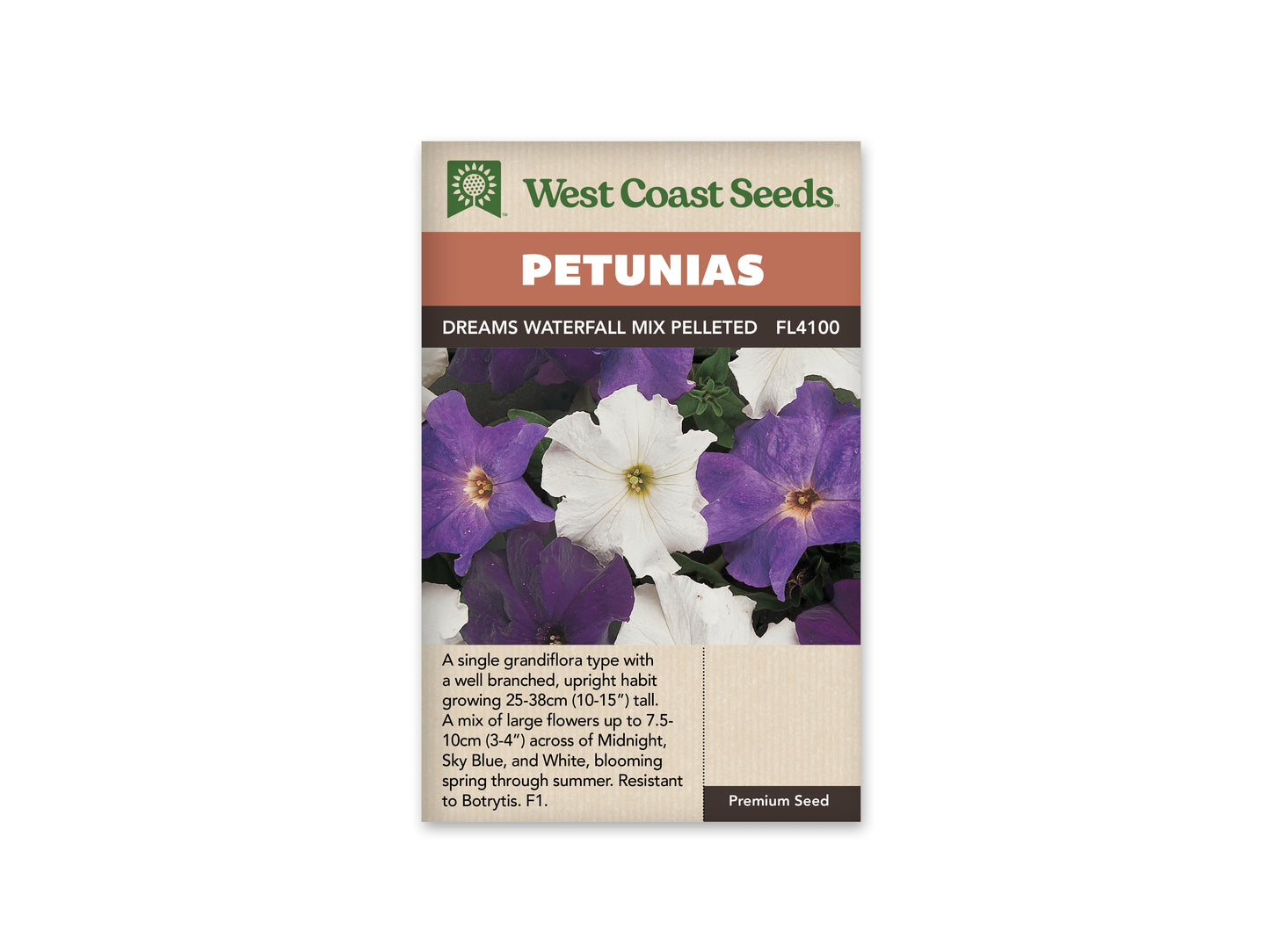 Petunia Dreams Waterfall Mix Pelleted WCS Seeds