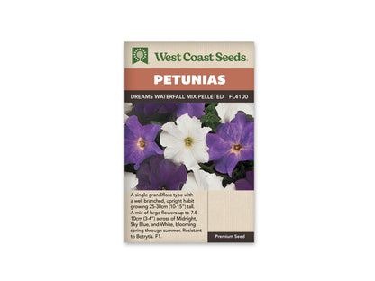 Petunia Dreams Waterfall Mix Pelleted WCS Seeds