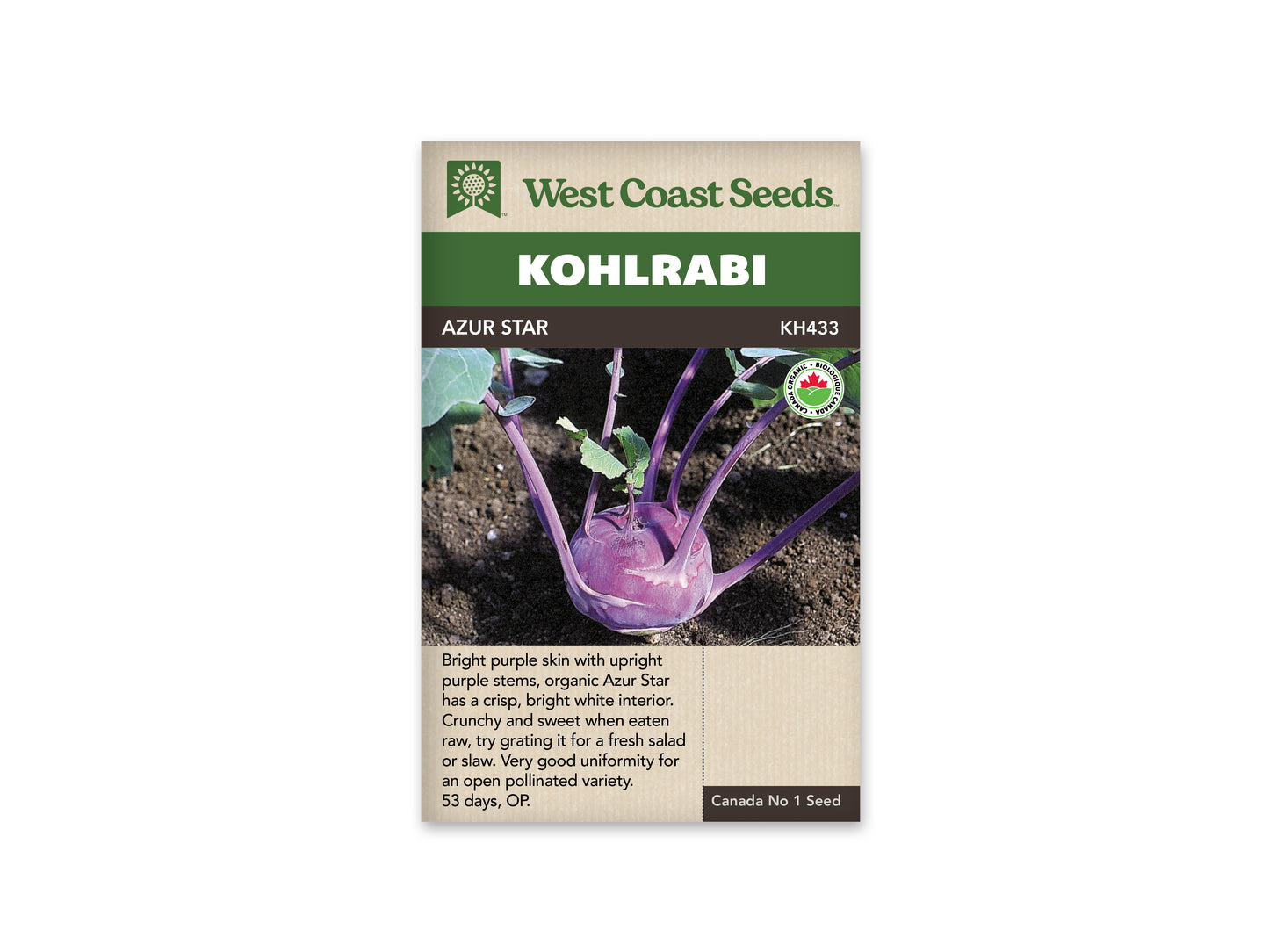 Kohlrabi Azur Star Organic WCS Seeds