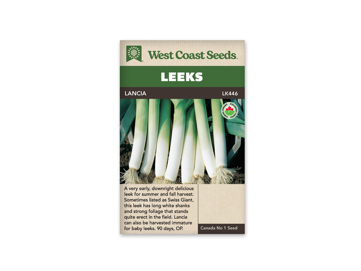 Leeks Swiss Giant Lancia Coated Organic WCS Seed