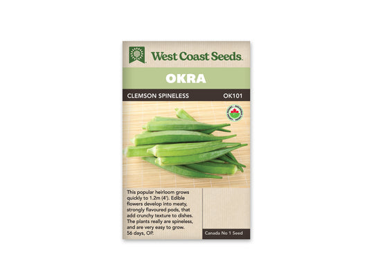 Okra Clemson Spineless Organic WCS Seed