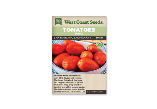 Tomatoes San Marzano Lampadina Organic WCS Seeds