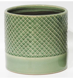 Green Criss Cross 6" Pot