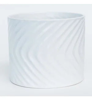 White Wave Glazed 6" Pot