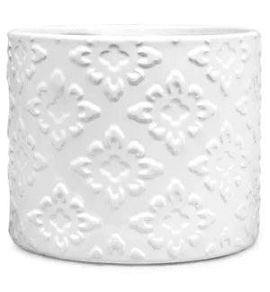 White Floral 6" Pot