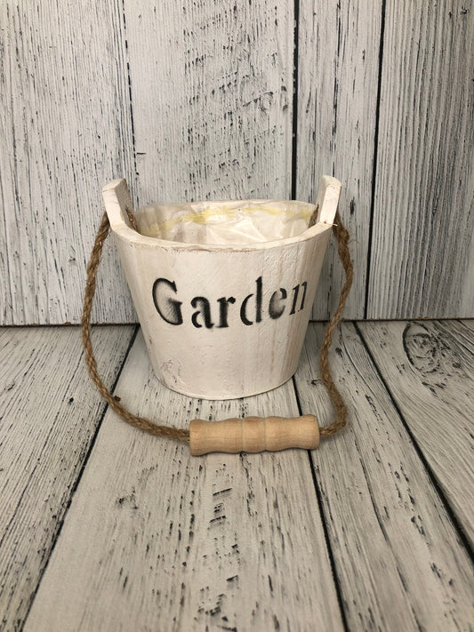 5'' Timmy Bucket in White Garden planter