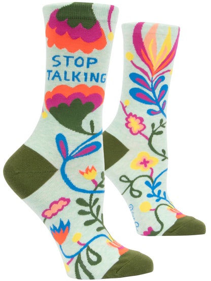 Stop Talking Women's Crew Blue Q