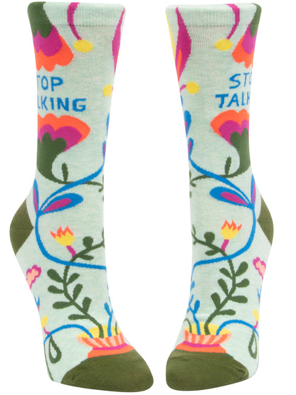 Stop Talking Women's Crew Blue Q