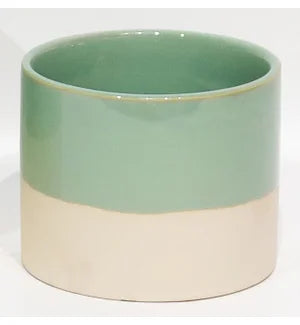 Green with Natural  4" Pot