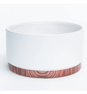 Matte White with Woodgrain Effect 6.5" Bowl