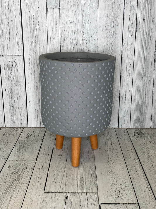 Sophia Round Grey Planter