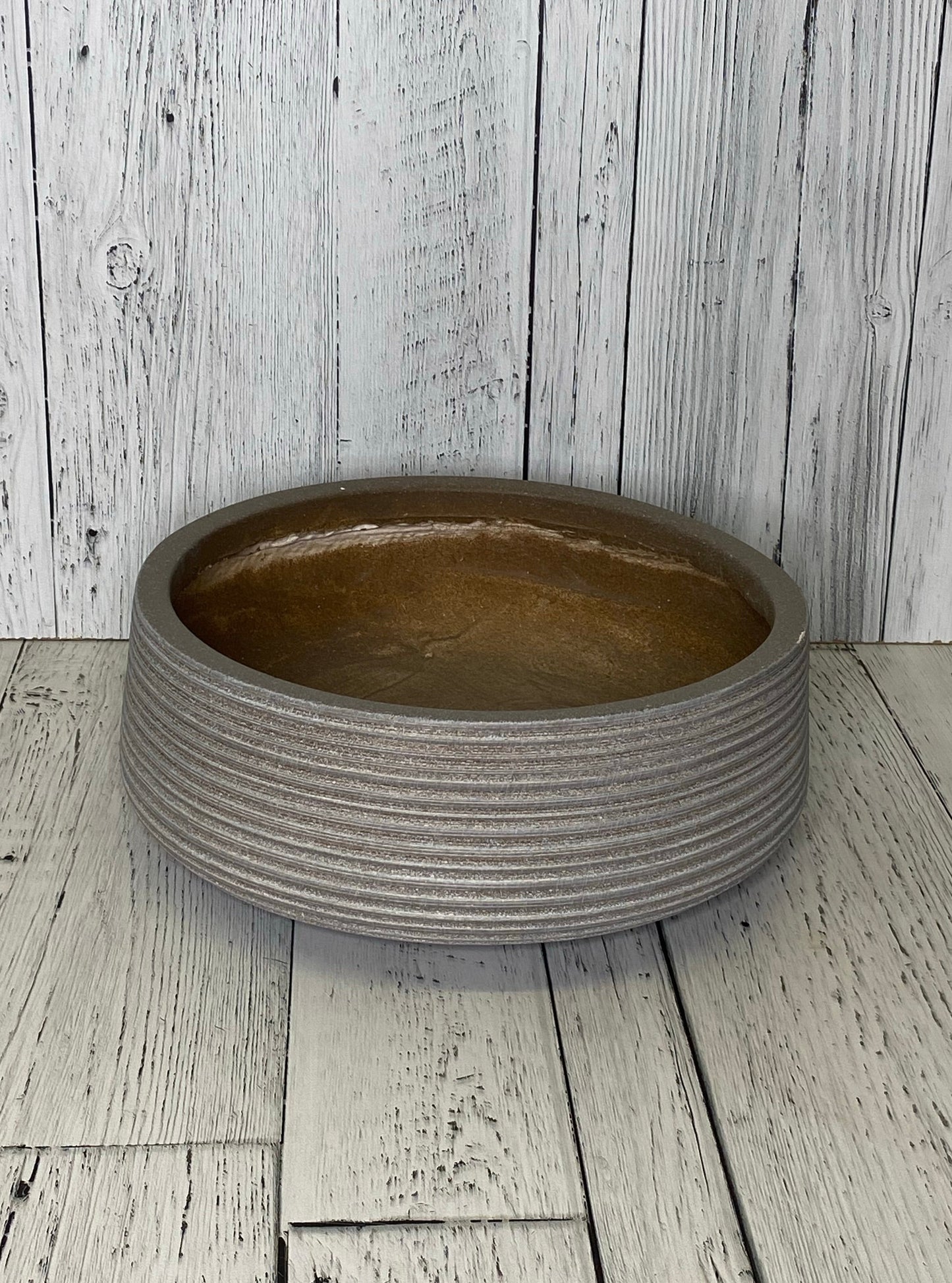 Amelia Round Taupe Planter