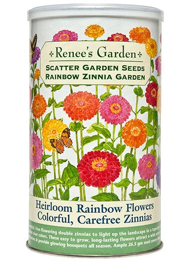 Free Flowering Rainbow Zinnias Scatter Garden